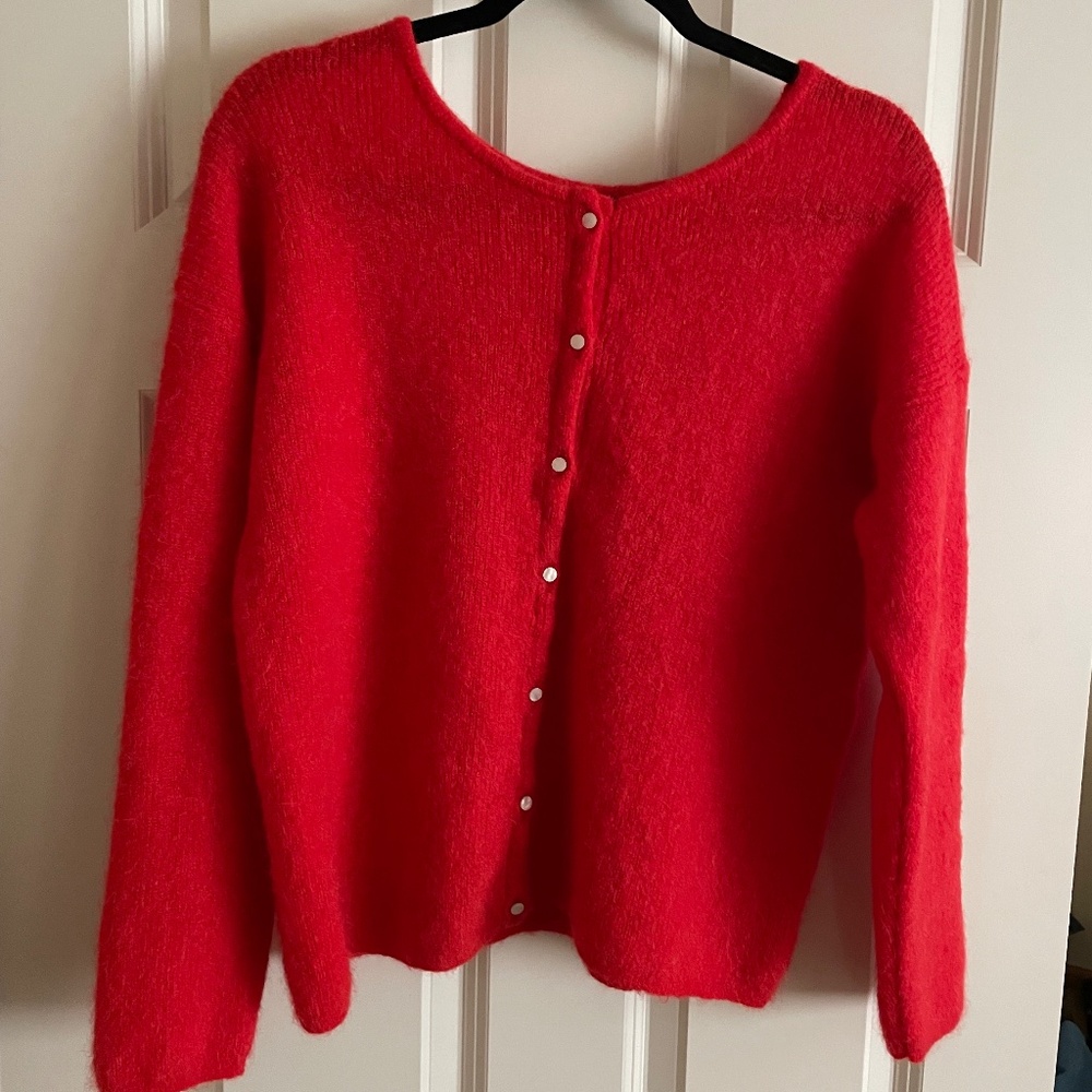 EUC Sezane Gaspard Cardigan in Red
